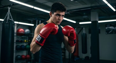 Person training boxing, punching bag practice, fitness and strength concept, indoor gym workout.