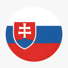 Fototapeta premium Vibrant Slovakia flag button icon for national pride and patriotic celebrations or events, a symbol of Slovakian heritage and culture