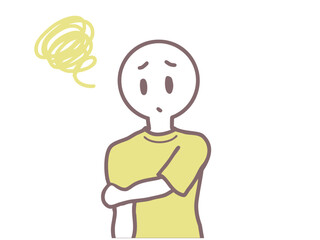 Arm Pain Problem Character Yellow Line Art Illustration