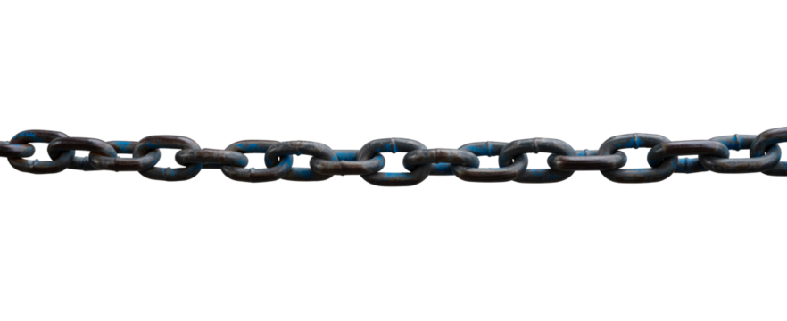 rusty metal chain link isolated