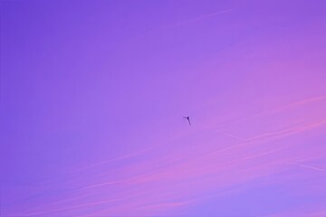 Silhouette of a Kite Surfer Against a Vibrant Sunset Sky