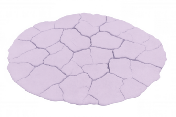 Cracked purple terrain revealing barren ground, representing environmental fragility and climate change impacts