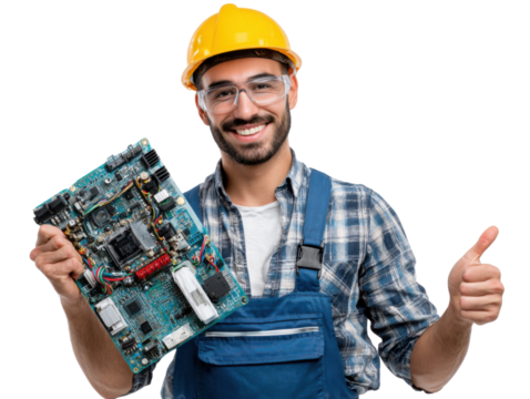 construction worker with hammer