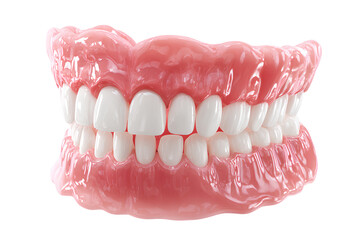 Obraz premium Open Denture Model with Teeth Separated, 3D Perspective View, Transparent Background.png