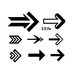 Arrow Collection Diverse Black and White Designs for Wayfinding and Navigation