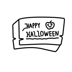 happy Halloween wooden board sign