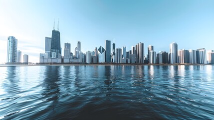 Fototapeta premium beautiful skyline view with city buildings 