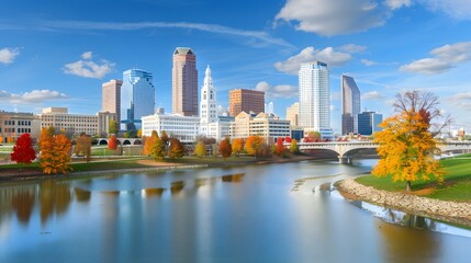 Naklejka premium skyline view of the cities of America