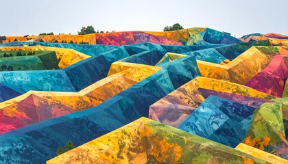 Colorful geometric landscape