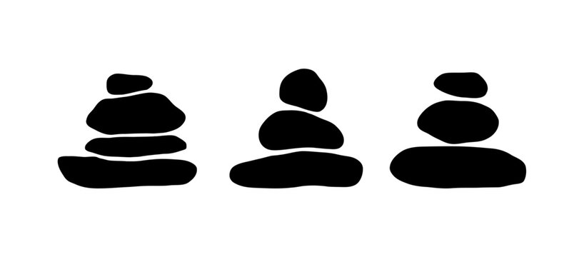 Balanced stone cairns