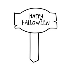 happy Halloween wooden board sign