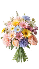 Obraz premium Pastel Flower Bouquet: A Delicate Arrangement of Gerberas, Dahlias, and Roses