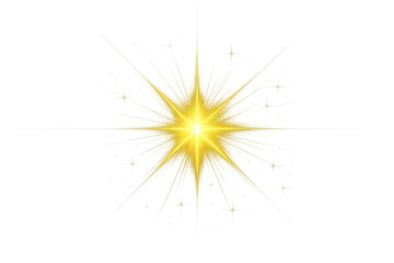 Luminous golden star burst radiating glittering sparkles, highlighting festive holiday and celebratory design elements