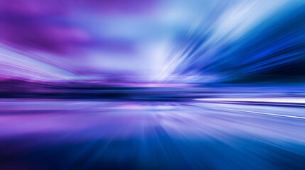 Abstract motion blur with vibrant violet, blue, and white radiating lines
