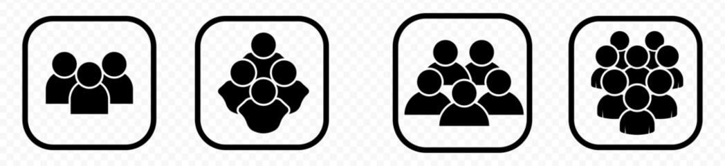People icon set, team person, crowd, population isolated on white background, Vector illustration