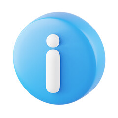 Information 3D Icon, 3D rendering
