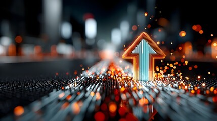 Neon Navy Golden Orange Cyan Outward Edges Vertical Transparent Holographic Bars Rise Grid Floor Background Deep Small Ecommerce Web Print Copy Space Template Branding Social Media Poste SEO Optimized