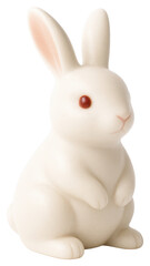 Cute White Rabbit Sculpture with Pink Details