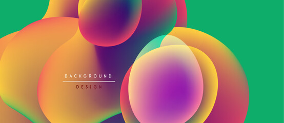 Vibrant overlapping circles create abstract background. Colors blend, forming gradients, smooth transitions. Design feels modern, dynamic.