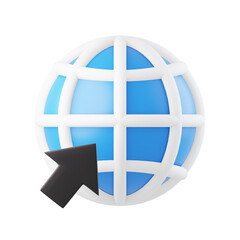 Browser 3D Icon, 3D rendering