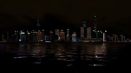 beautiful skyline view of the city Shanghai