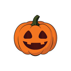 Halloween Pumpkin Vector Single Icon – EPS10, Flat Illustration