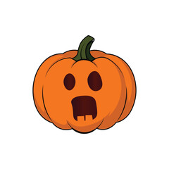 Halloween Pumpkin Vector Single Icon V1 – EPS10, Flat Illustration