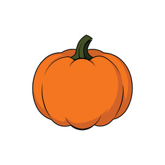 Halloween Pumpkin Vector Single Icon V2 – EPS10, Flat Illustration