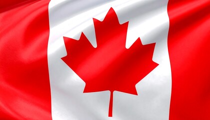 A close-up view of a waving Canadian flag