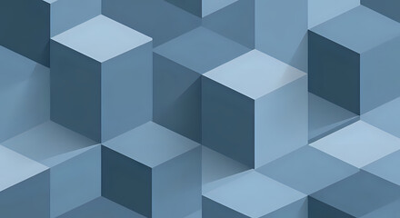 Modern geometric design with a cool blue hue, ideal for backgrounds, websites, and presentations where a sleek, contemporary look is desired with a sense of depth and dimension