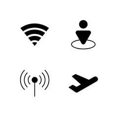 Wi Fi Nearby Signal and Airplane Mode Icon Set for Mobile Application