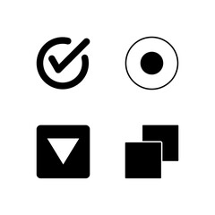 Checkbox Radio Button Dropdown and Tab Icon Set for Web Dashboard Interface