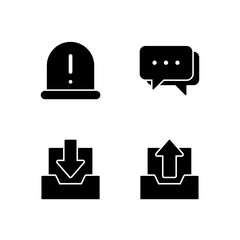 Obraz premium Warning Message Inbox and Outbox Icon Set for Mobile Application