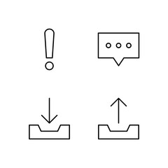 Warning Message Inbox and Outbox Icon Set for Mobile Application