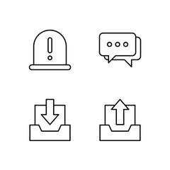 Warning Message Inbox and Outbox Icon Set for Mobile Application