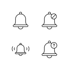 Bell Bell Off Alert and Info Icon Set for Mobile Application