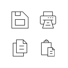 Save Print Copy and Paste Icon Set for Modern Web System