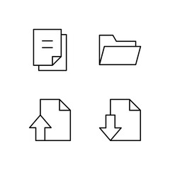 File Folder Upload and Download Icon Set for Modern Web System