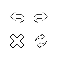 Back Forward Close and Refresh Icon Set for Web Dashboard Interface