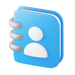 Contact 3D Icon, 3D rendering