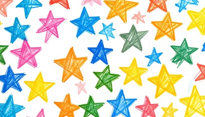 Colorful childlike star pattern