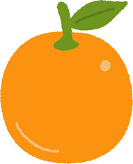 플랫하고 귀여운 오렌지 또는 감귤 일러스트 