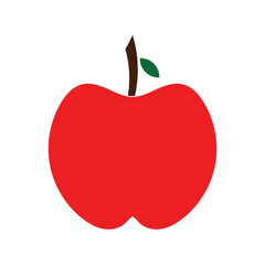 apple fruit icon on red color. vector illustration.