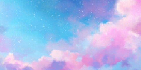 Pastel pink and blue sky pixel art abstract background