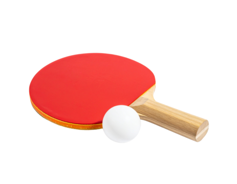 Table Tennis Racket and Ball on White Background, Isolated PNG (2)