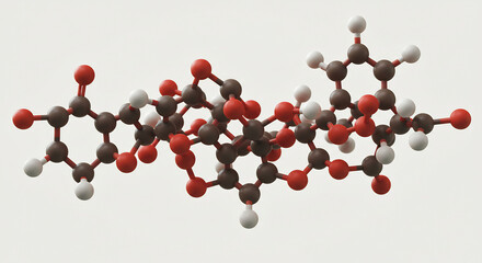 섬세하게 묘사된 분자 구조의 3D 렌더링