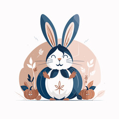 illustration of a cozy swing adorned with soft cushions in a tranquil setting