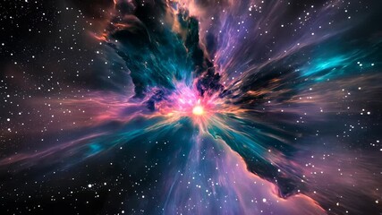 Cosmic nebula starburst deep space colorful galaxy stellar cloud celestial light radiant core interstellar dust awe and wonder - Powered by Adobe