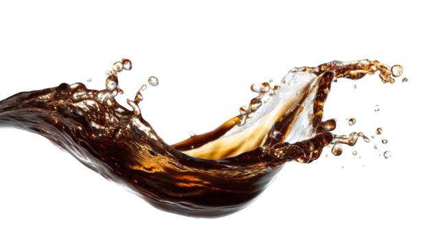 Dark liquid splash against black