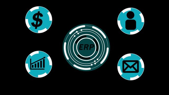 ERF Animation of scope scanning over network of connections. global connections, digital interface, technology and networking concept digitally generated video.
